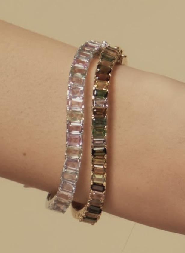 Curved Eternity Bangle in Cotton Candy